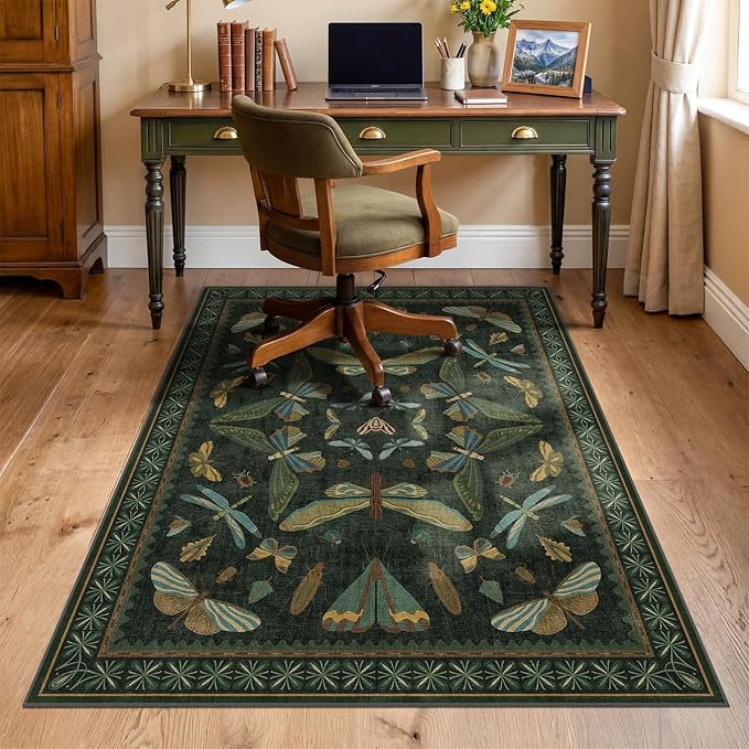 3'x4' Dark Green Office Chair Mat by JTJ