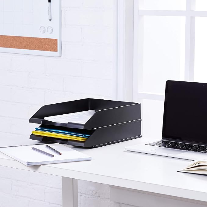 Amazon Basics Rectangular Stackable Office Letter Tray, Desk Organizer - Image 5