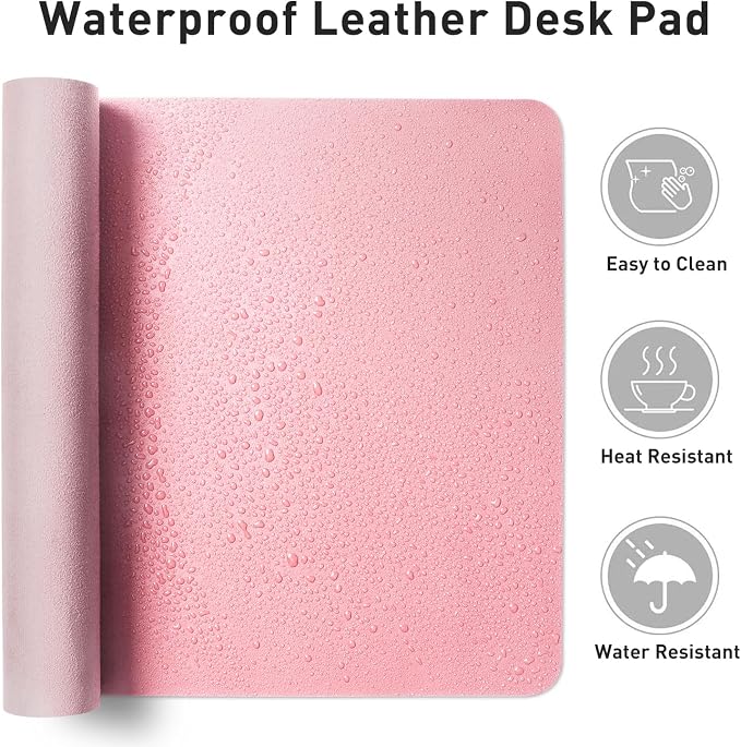 Aothia Leather Desk Pad Protector, Mouse Pad, Office Desk Mat, Non-Slip PU - Image 6
