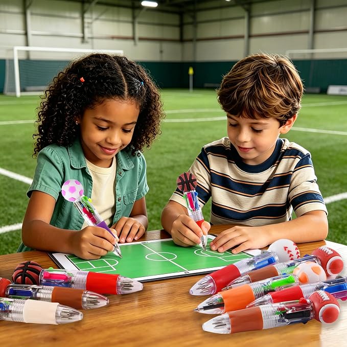 24Pcs Soccer Mini Multicolor Pens in One 4-in-1, Cute Pens Bulk - Image 7