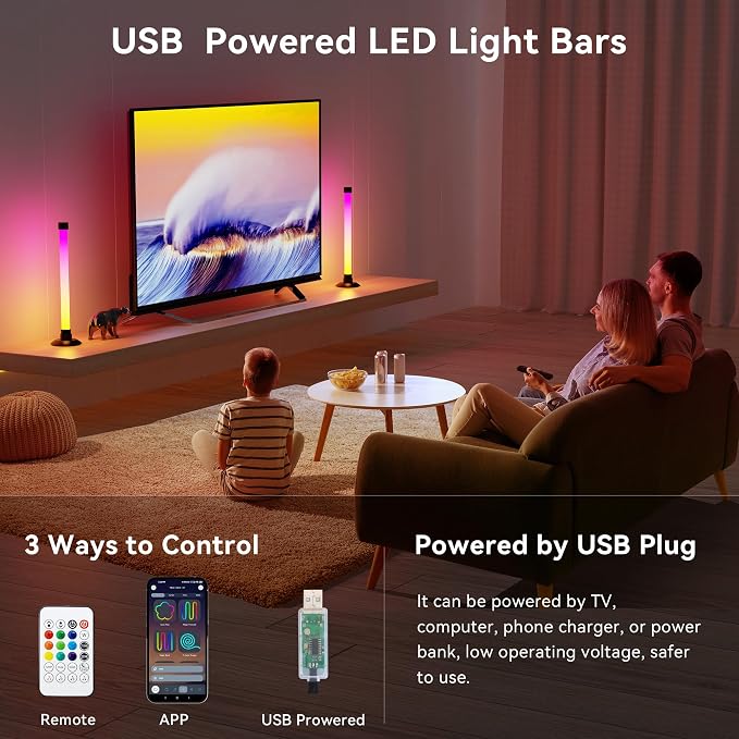 Ledagic Led Light Bar with Music Sync, Color Changing TV Backlight App & Remote - Image 2