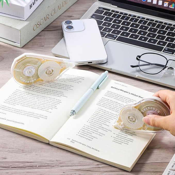 100 Ft Long Correction Tape, Tear-Resistant Beige Correction Tape Smooth Glide - Image 5