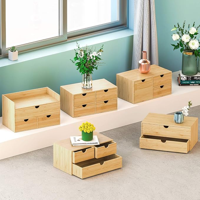 Wisuce Bamboo Desk Drawer Organizer, Desktop Organizer - Image 7