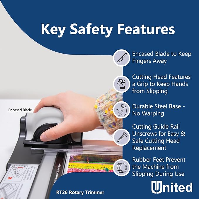 United Office Products RT26 Commercial Rotary Paper Trimmer, Sturdy Metal Base - Image 4