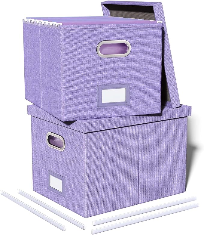 Oterri 2 Pack File Storage Organizer, Filing Box, Portable File Box by Oterri