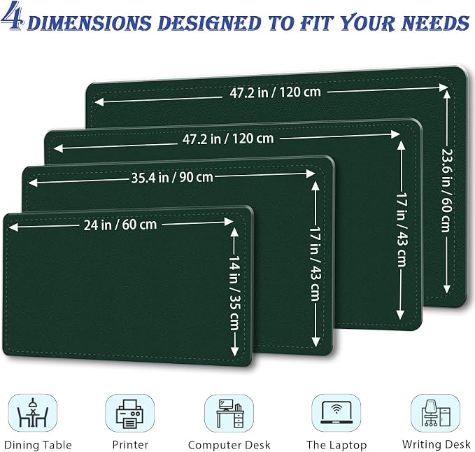 Non-Slip Desk Pad, PU Leather Desk Mat - Image 2