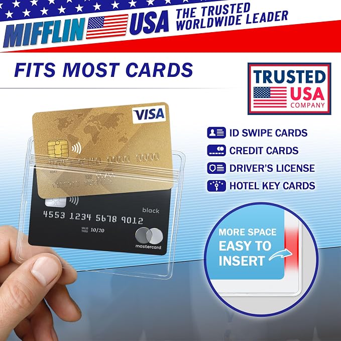 Mifflin-USA Horizontal ID Name Badge Holder, Waterproof and Resealable Plastic - Image 4