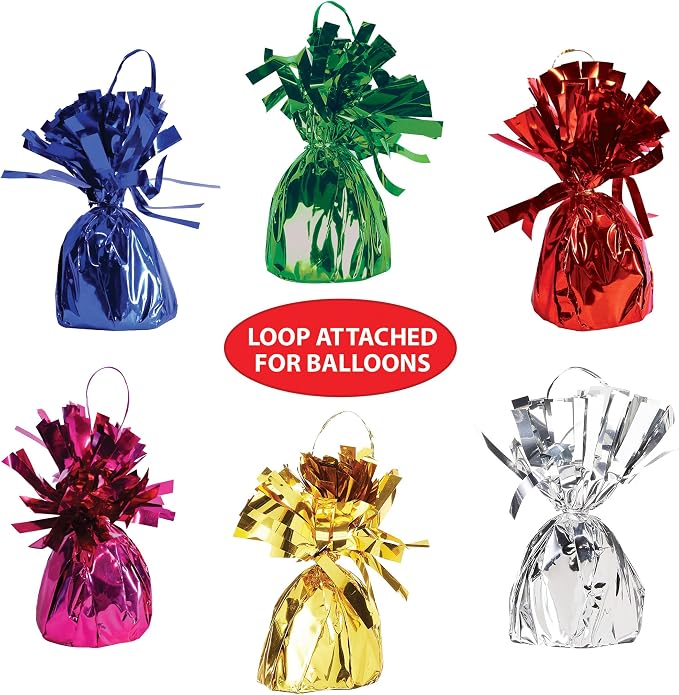 Beistle Metallic Wrapped Balloon Weights – 12 Pack, Party Décor - Image 3
