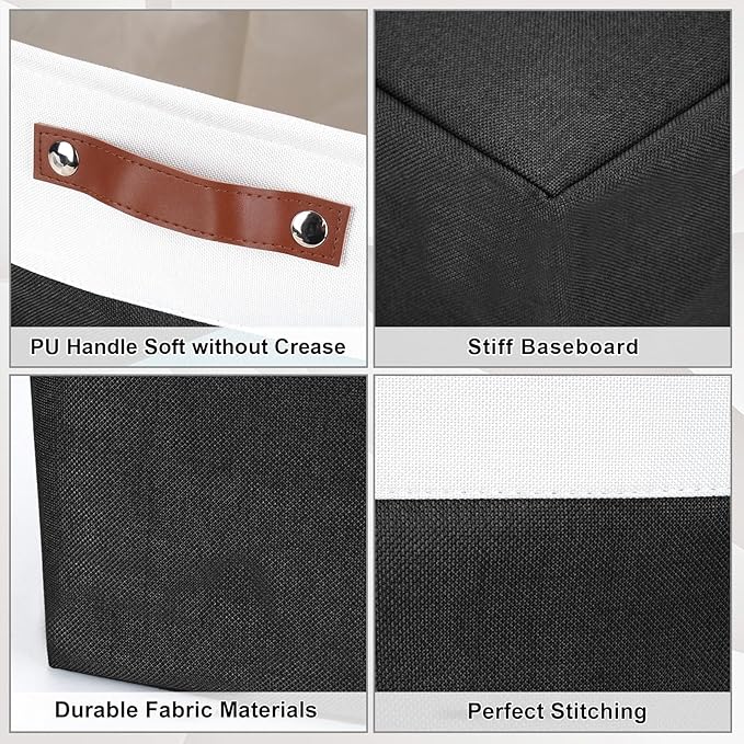 Bagnizer 13x13 Cube Storage Bins, Collapsible Fabric Storage Box, 4 Pack Closet - Image 5