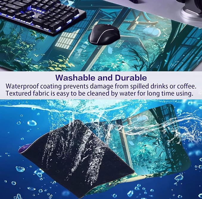 Tropical Plants XL Extended Gaming Keyboard Pad Computer Non Slip Mouse Pad | - Image 6
