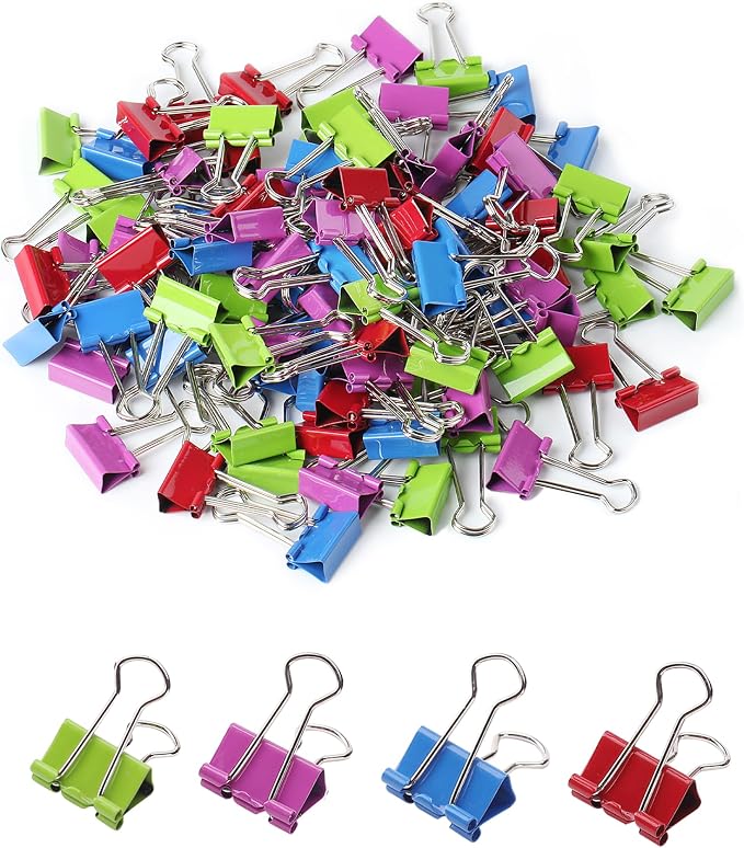 Mr. Pen- Binder Clips, Small Size | Colored Binder Paper Clips, Bulk Paper by MrPen
