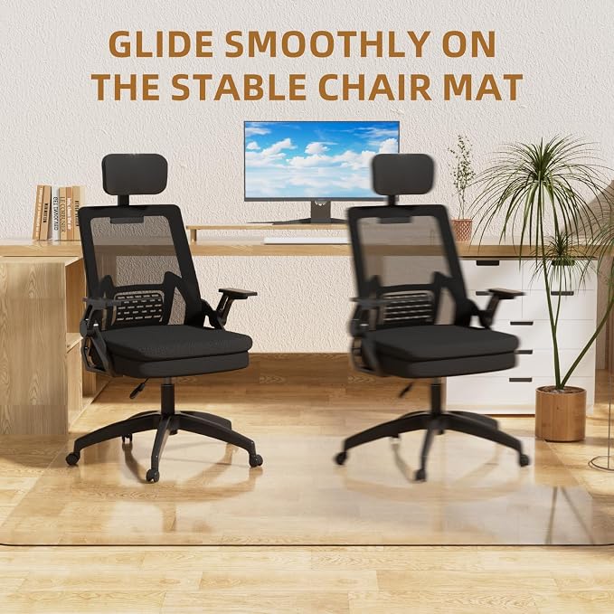 Office Chair Mat for Hard Floors 36 x 48 Inch, Transparent Under Desk Mat for - Image 6