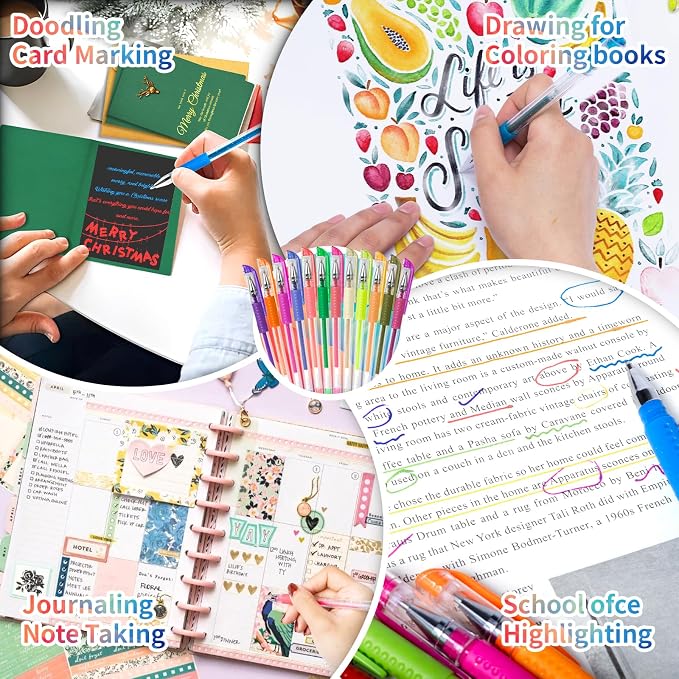 Aen Art Glitter Gel Pens for Adult Coloring Books, 36 Colors Gel Marker Set - Image 5