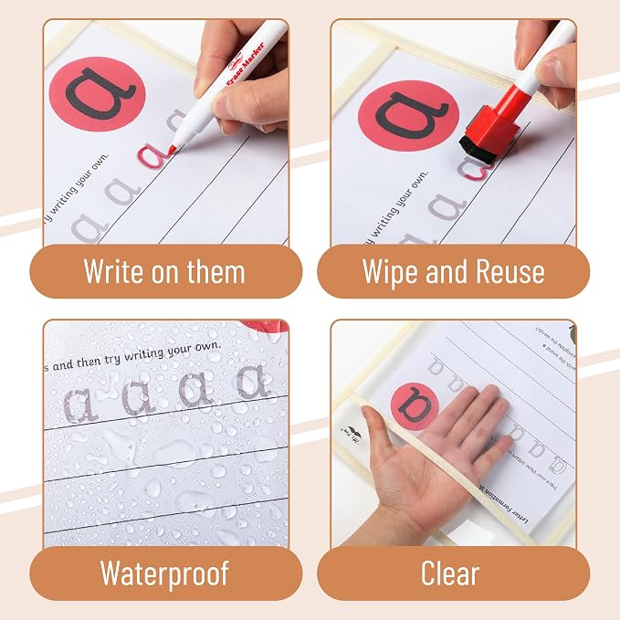 Mr. Pen- Reusable Dry Erase Pocket Sleeves, 6 Pack, Colorful | Desert Dusk Color - Image 6