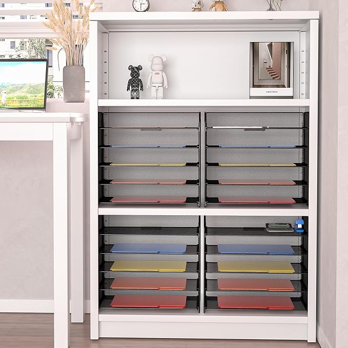 A4/Legal/Letter Size，5 Tier Mesh Letter Tray File Organizer, 15.2 x 9.5 x 13.4 - Image 7