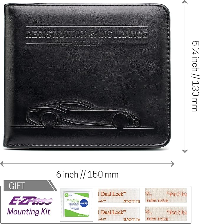 CANOPUS Car Registration and Insurance Holder, Magnetic Closure, Embossed Card - Image 6