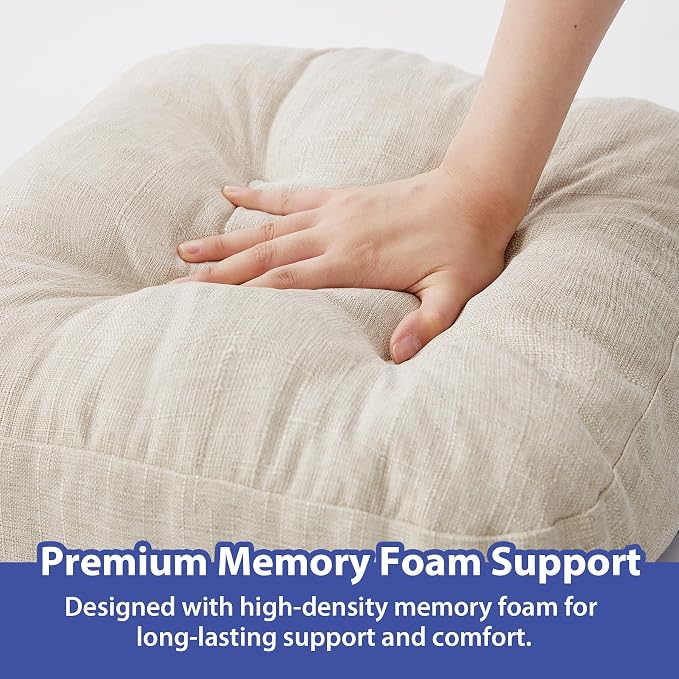 IASEAHK Chair Cushions, Memory Foam Dining Chair Cushions, Tufted Indoor Chair - Image 5