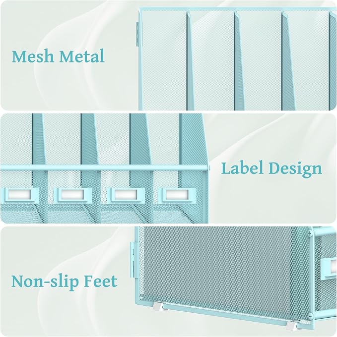 SUPEASY Desk Organizers Metal Desk Magazine File Holder - Image 4