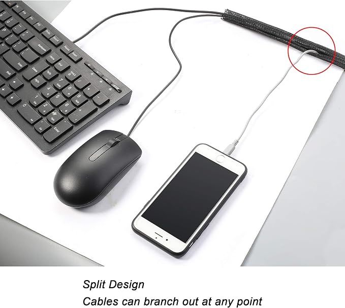 25ft - 1 inch Braided Cable Management Sleeve Cord Protector - Self-Wrapping - Image 3