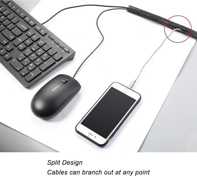 10ft - 3/4 inch Braided Cable Management Sleeve Cord Protector - Self-Wrapping - Image 3