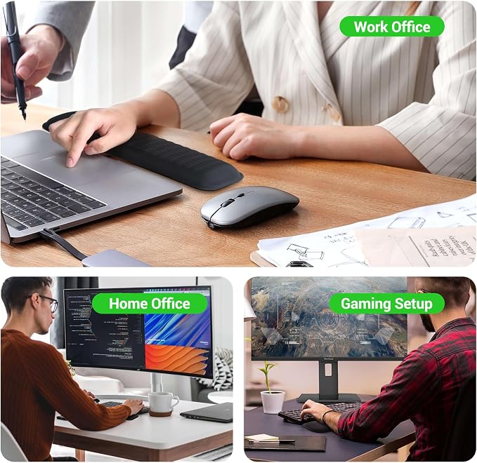 MEKASS Ergonomic Wrist Rest for Keyboard and Mouse, Soft Memory Foam Keyboard - Image 10