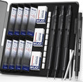 WUO 0.7mm Mechanical Pencil Set, 3 Black Metal Drafting Pencils by WUO