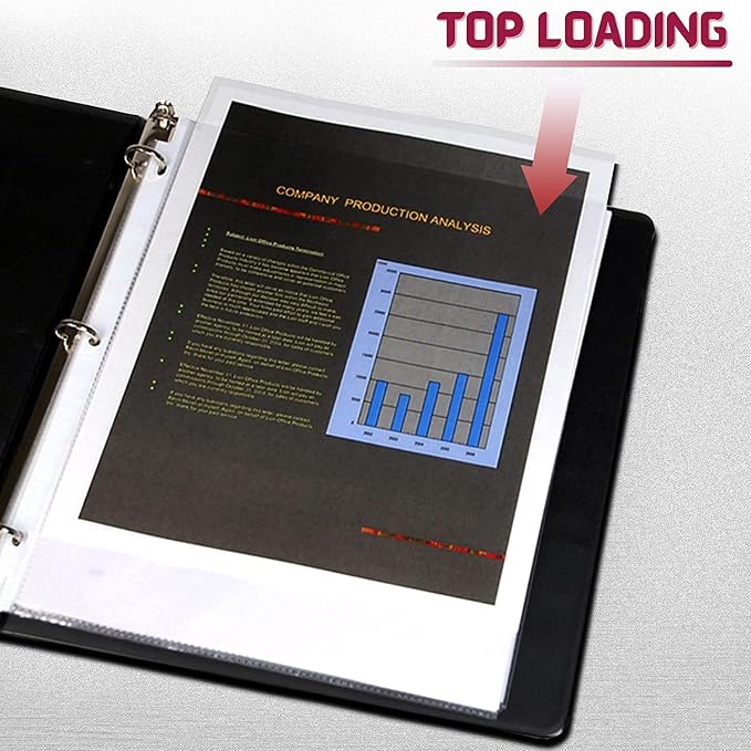 Heavy Duty Sheet Protectors for 3 Ring Binder, Top Loading Plastic Sleeves 8.5 - Image 3