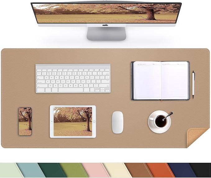 AFIING Cork Desk Mat, Dark Apricot, 35.4" x 17", Desk Pad Protector | by AFIING