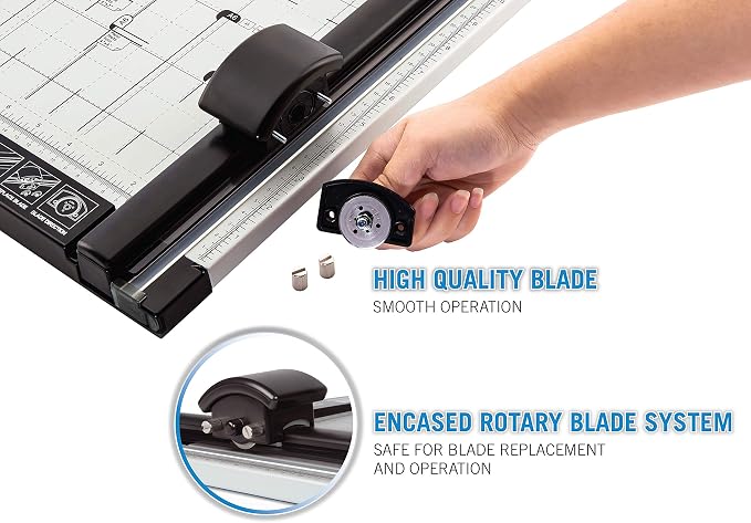 Carl 18 inch DC-2A3N Premium Rotary Paper Trimmer, Metal Base, 15 Sheet Cutting - Image 6