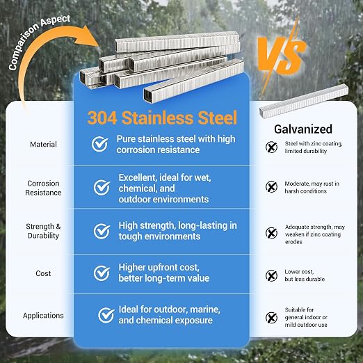 meite T50 Staple Gun Staples Marine, 1/2 Inch 304 Stainless Steel T50 Staples - Image 4