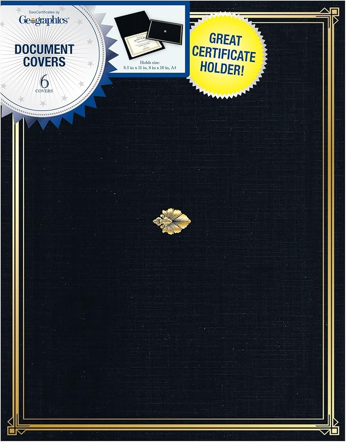 Geographics Classic Linen Certificate/Document Covers, 12.5” x 9.75” - Image 2