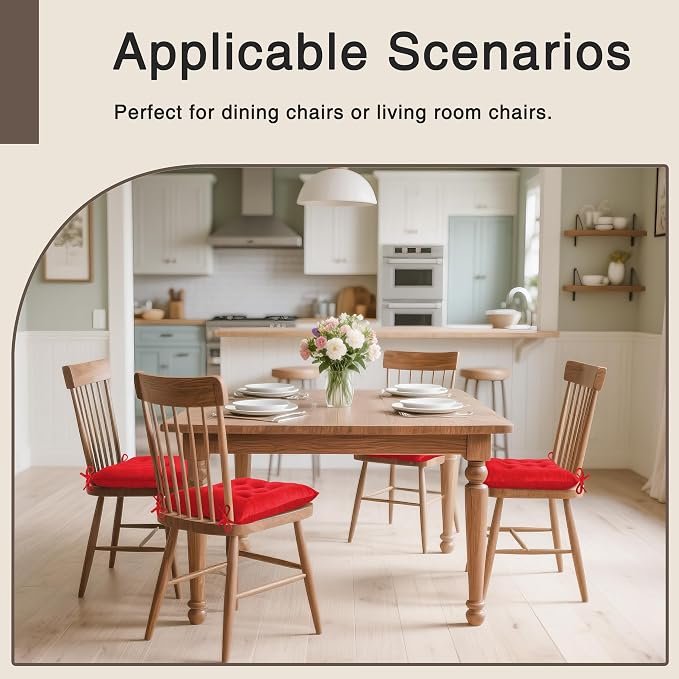 OVOV 6 Pack Chair Cushions for Dining Chairs Soft Seat Cushions for Kitchen - Image 5