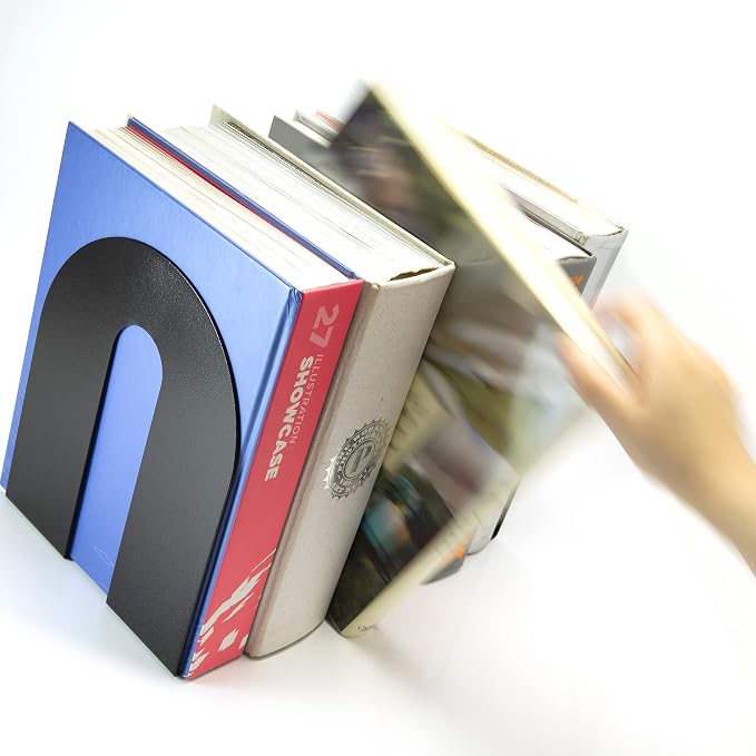 Officemate Heavy Weighted Bookends, Sturdy Office & Home Shelf Organizers - Image 8