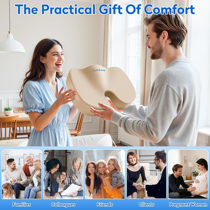 CushZone Seat Cushion, Office Chair Cushions, Car Seat Cushion, Non-Slip - Image 7