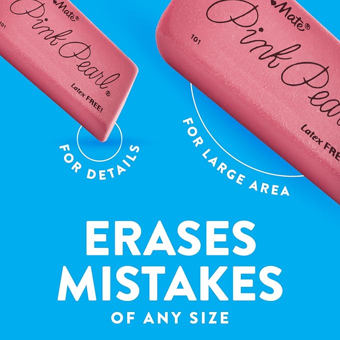Paper Mate Pink Pearl Erasers, Teacher Supplies - Image 6