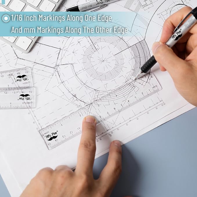Mr. Pen- Bulk Plastic Rulers, 6 Inch, 12 Pack, Easy-to-Read Markings | - Image 4