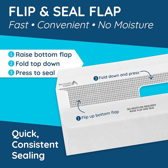 500 No. 9 Flip and Seal Double Window Security Envelopes - Image 3