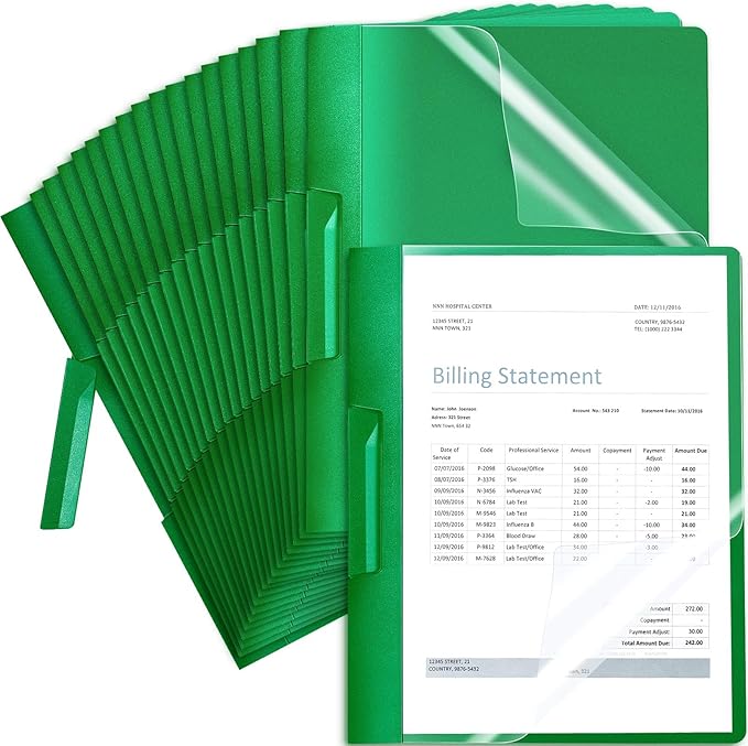 Maitys 25 Pack Durable Clear Report Covers by Maitys