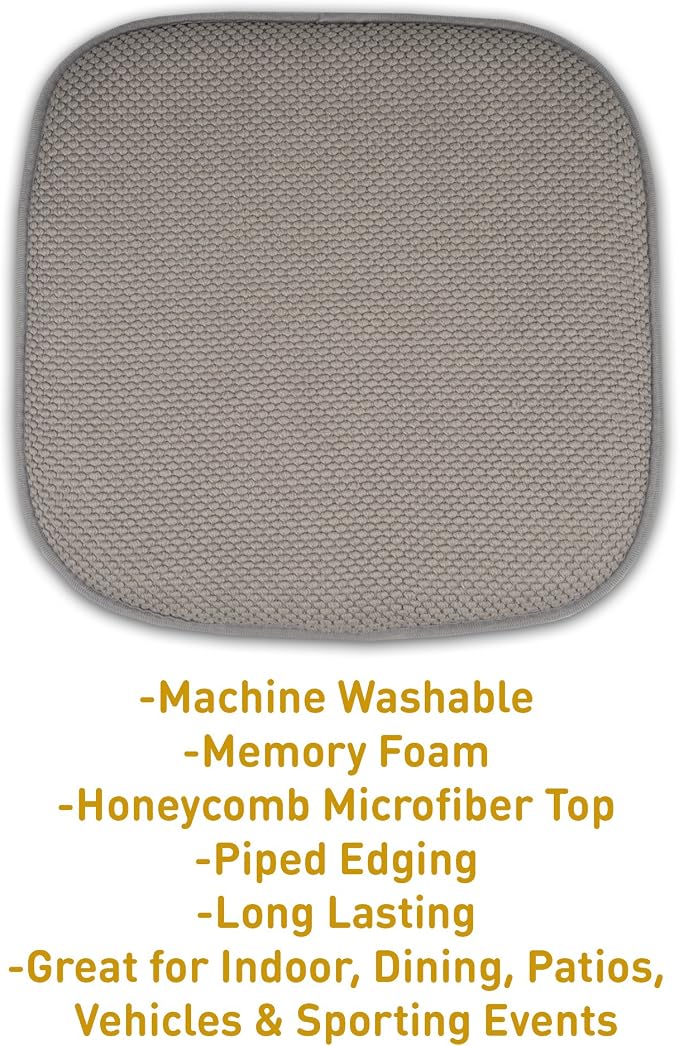 Sweet Home Collection Cushion Memory Foam Chair Pads Honeycomb Nonslip Back - Image 3