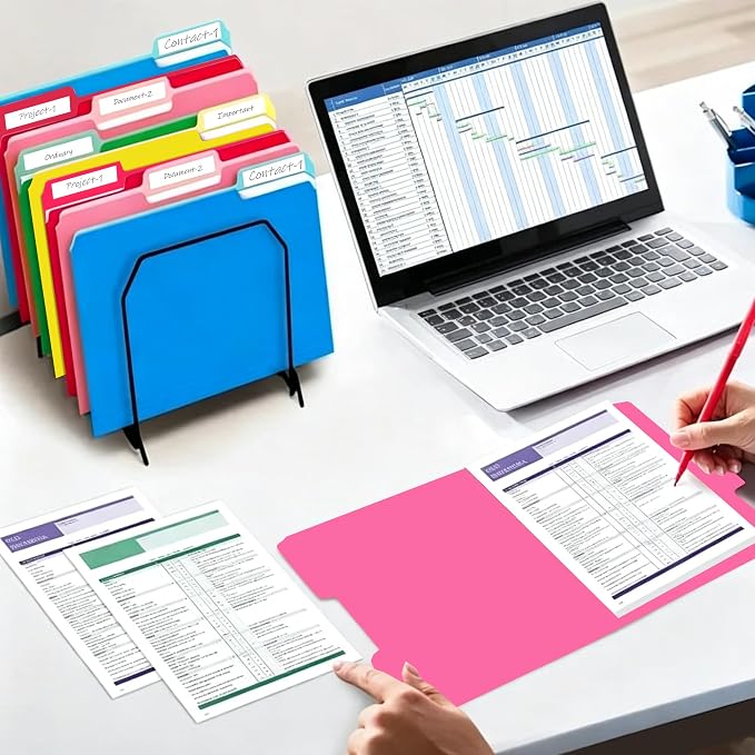 36 Packs Colored File Folders, Two Tone Color File Folder 8.5 x 11 Inch - Image 7