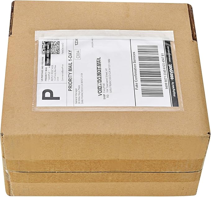 SJPACK 1000 7.5" x 5.5" Clear Adhesive Top Loading Packing List/Label Envelopes - Image 4