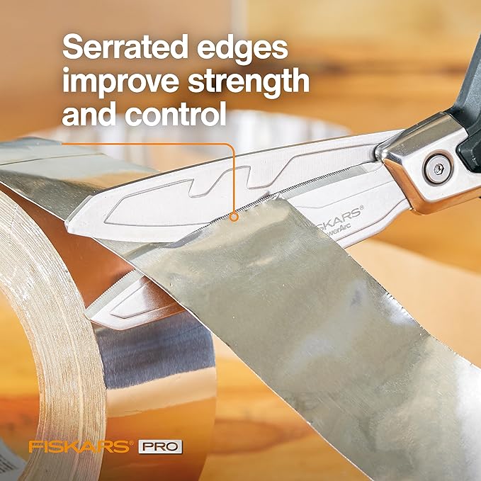 Fiskars Pro PowerArc Shop Shears, Heavy Duty Stainless Steel Scissor, - Image 3