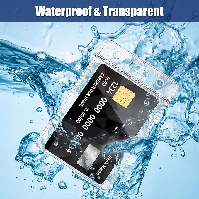 100 Pack Vertical ID Badge Holders Clear Plastic Waterproof Card Holder - Image 7