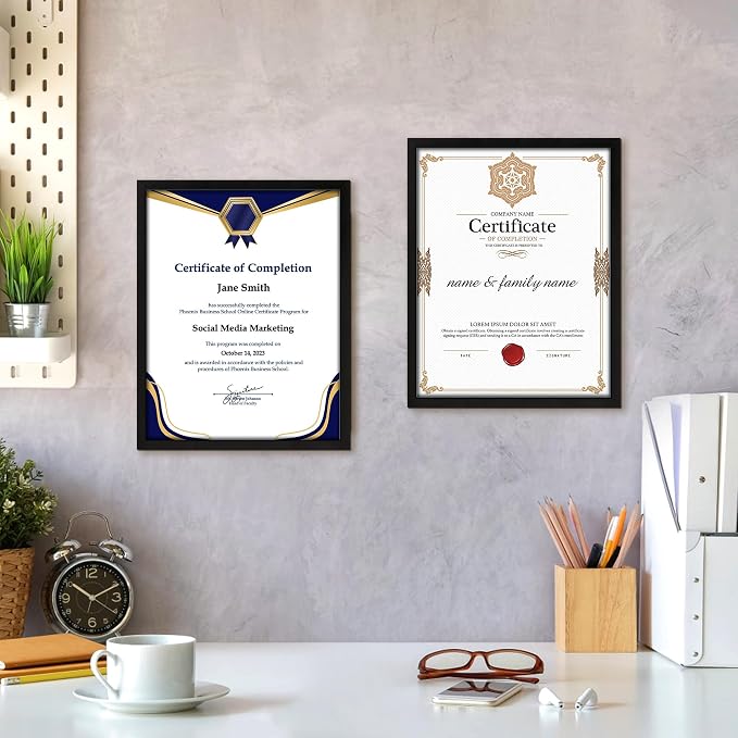FIXSMITH 11x14 Diploma Frame, 2 Pack Black Picture Frames - Image 7