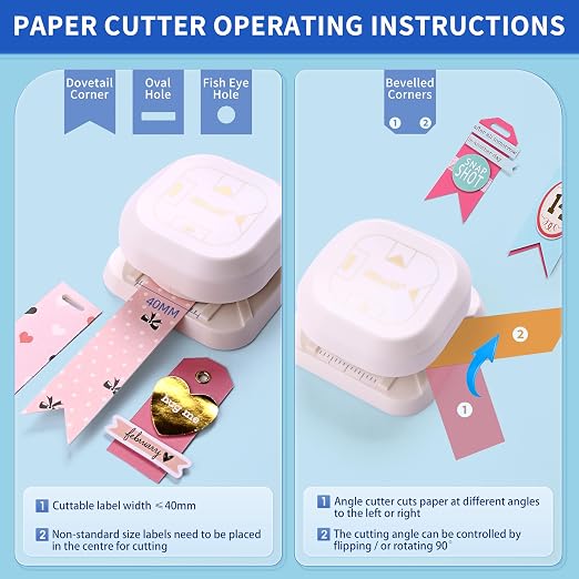 4 in 1 Tag Punch for Paper Crafts, Kaluofan 2024 New Gift Tag Marker Punch - Image 4