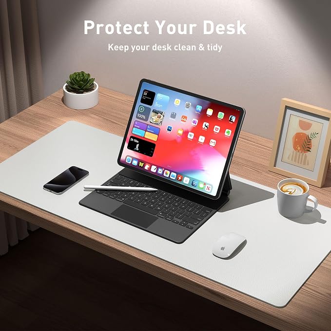 Aothia Leather Desk Pad Protector, Office Desk Mat, Large Mouse Pad, Non-Slip - Image 5
