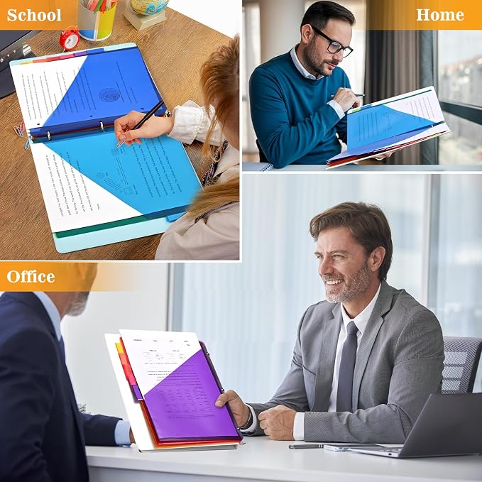 SUQJOY 8-Tab Dividers for 3 Ring Binder, Subject Dividers, 3-Hole Plastics - Image 7