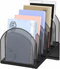 5-Section Desk File Organizer, Metal Mesh Folder Organizer by OUTIOE