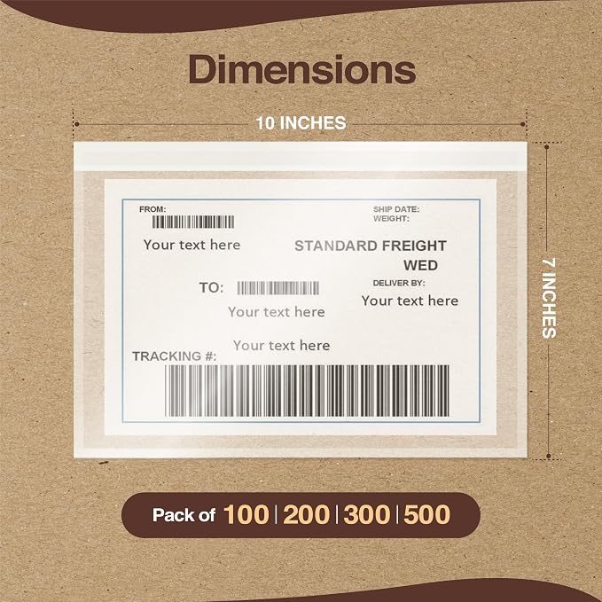 100 Pack 7"x10" Shipping Label Sleeves - Image 2