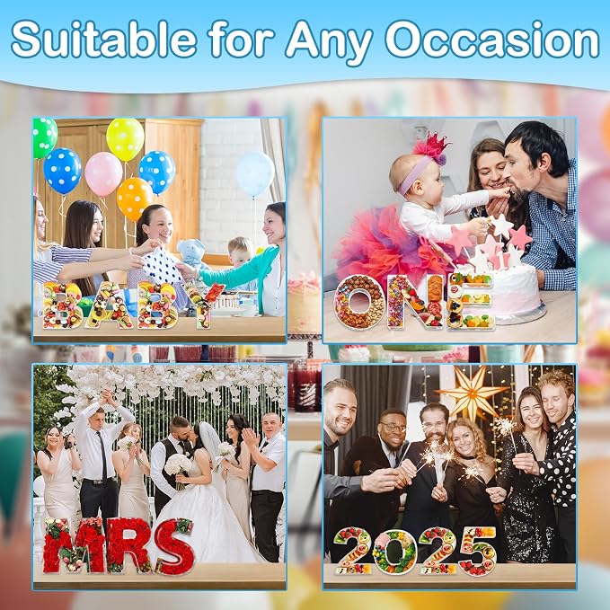 10" D Clear Acrylic Letter Charcuterie Board Box, Reusable Fillable Decorative - Image 6